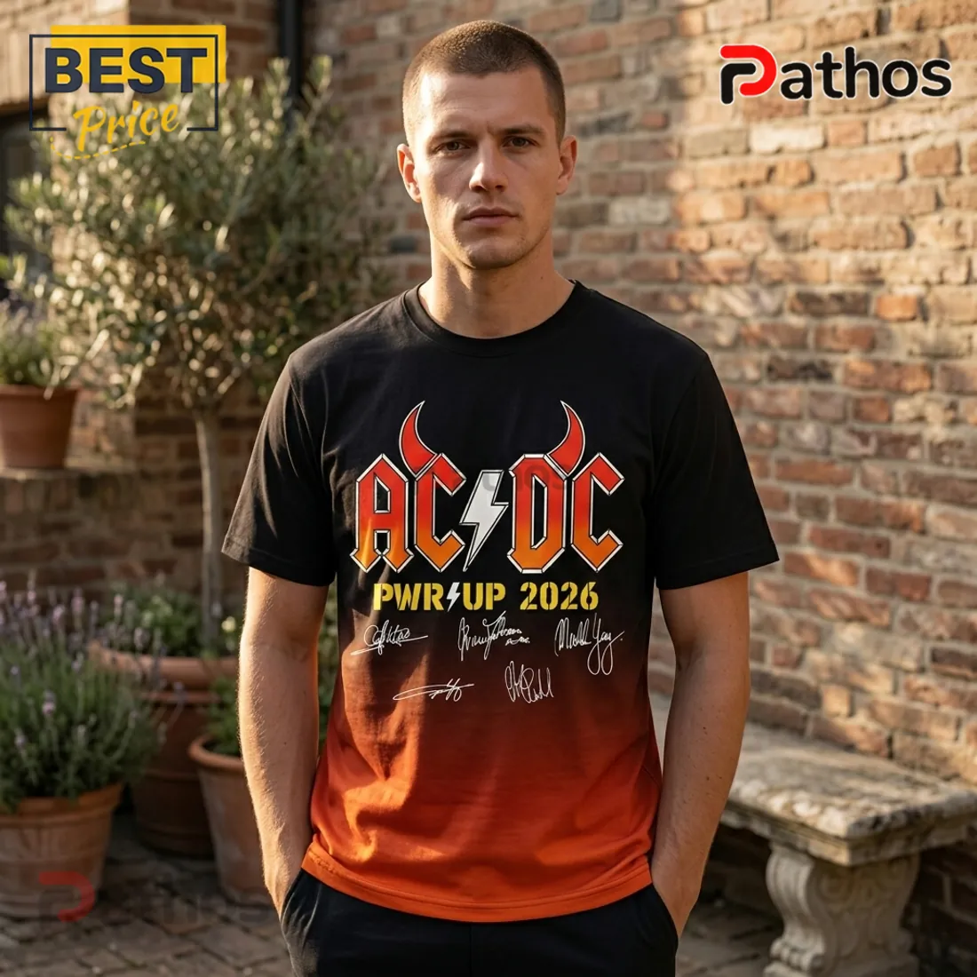 AC/DC PWR/UP 2026 World Tour Dates Ombre Gradient T-Shirt AC/DC PWR/UP 2026 World Tour Dates Ombre Gradient T-Shirt