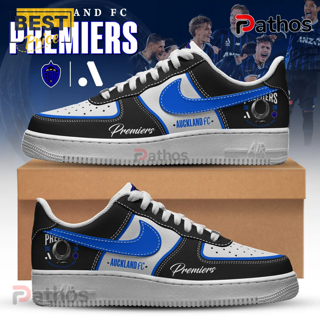 Auckland FC Premiers 2026 Edition Limited Air Force 1 Shoes Auckland FC Premiers 2026 Edition Limited Air Force 1 Shoes