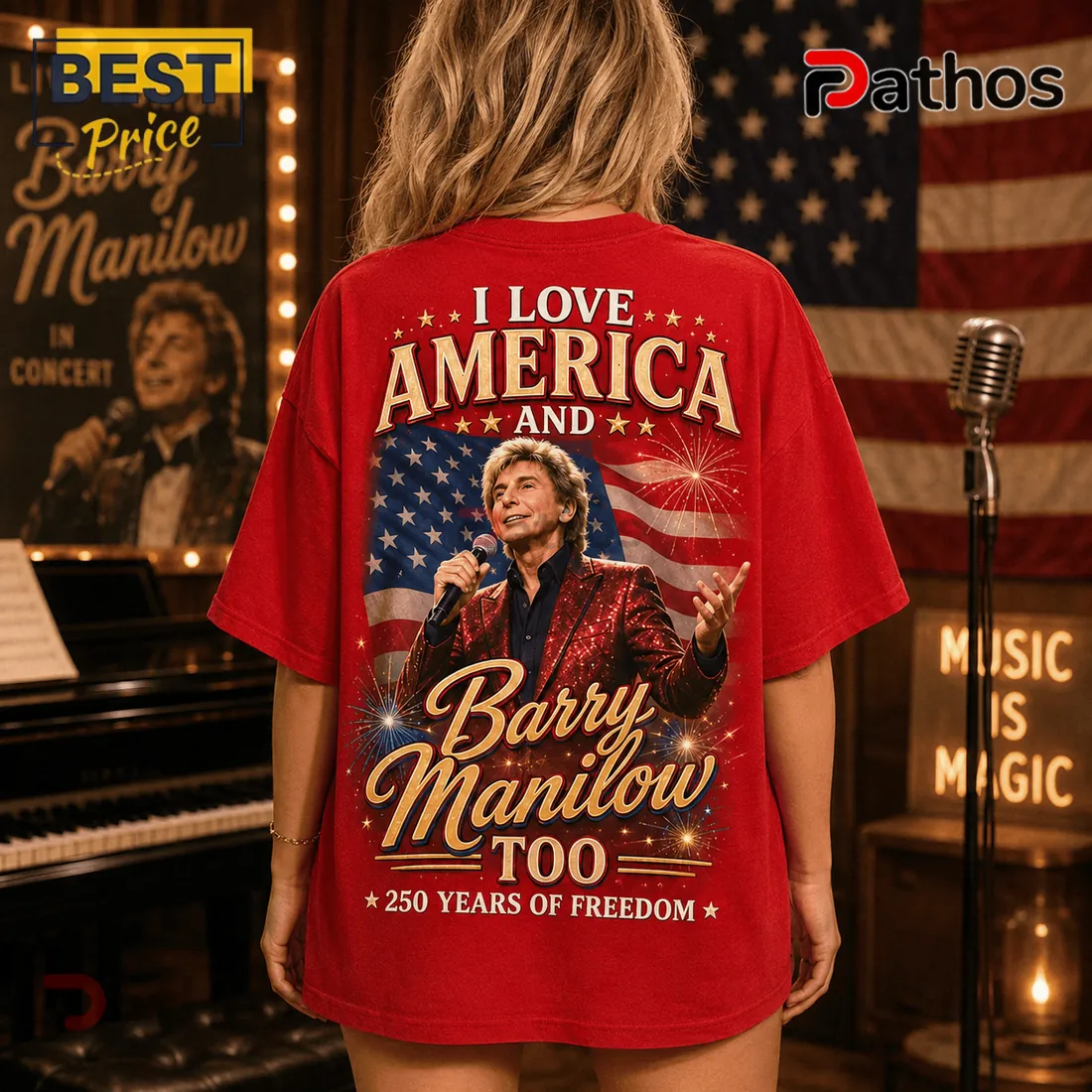 Barry Manilow America 250 Years of Freedom Patriotic T-Shirt Barry Manilow America 250 Years of Freedom Patriotic T-Shirt