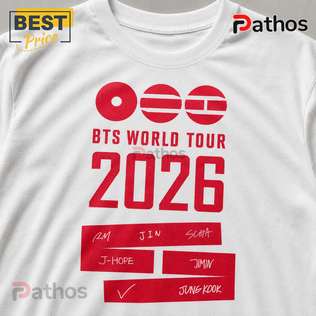 BTS World Tour Arirang 2026 Concert Double Sided Graphic T-Shirt BTS World Tour Arirang 2026 Concert Double Sided Graphic T-Shirt
