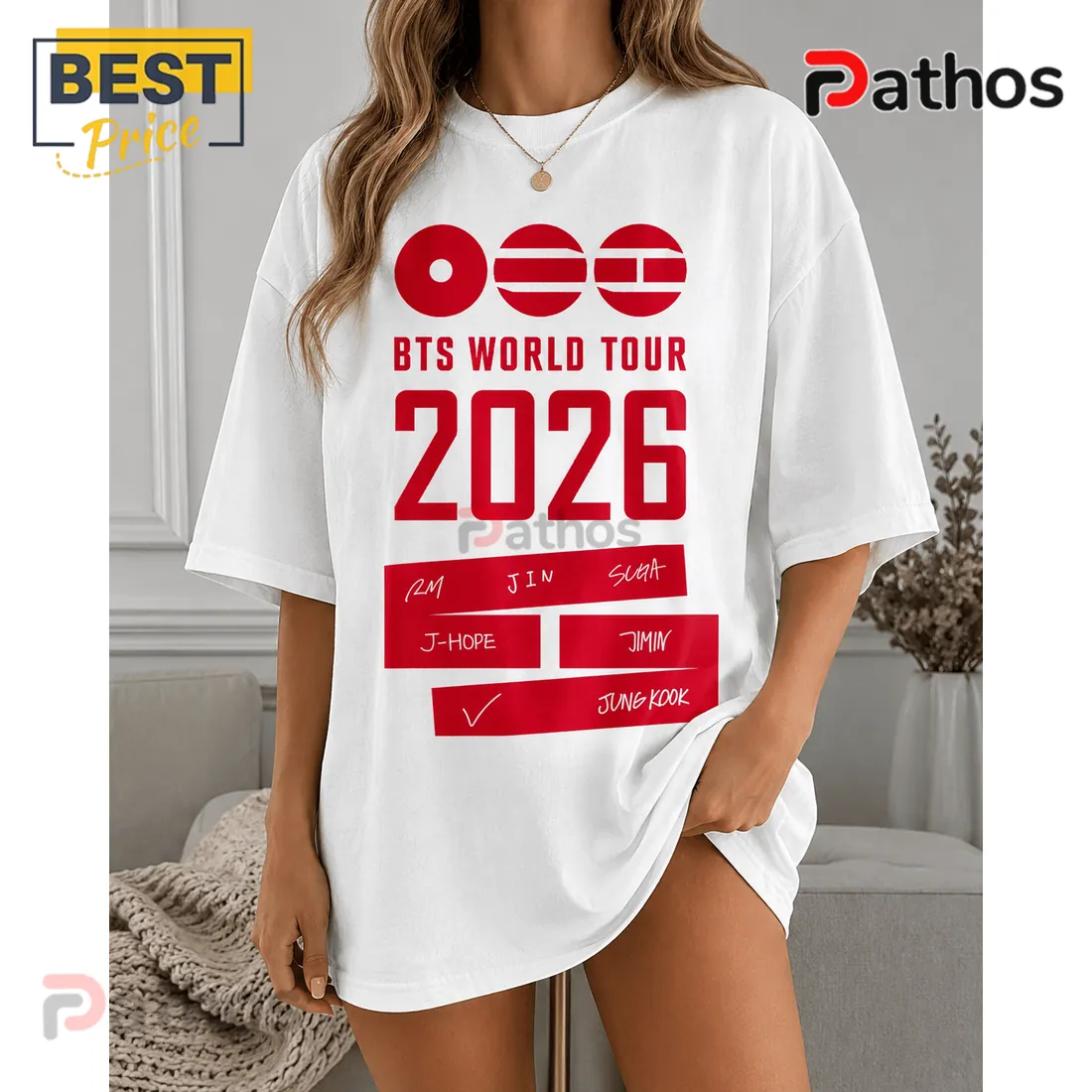 BTS World Tour Arirang 2026 Concert Double Sided Graphic T-Shirt BTS World Tour Arirang 2026 Concert Double Sided Graphic T-Shirt
