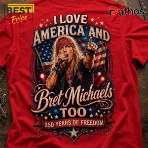 Bret Michaels x America 250 Years Of Freedom Anniversary Red T-Shirt 2 Bret Michaels x America 250 Years Of Freedom Anniversary Red T-Shirt