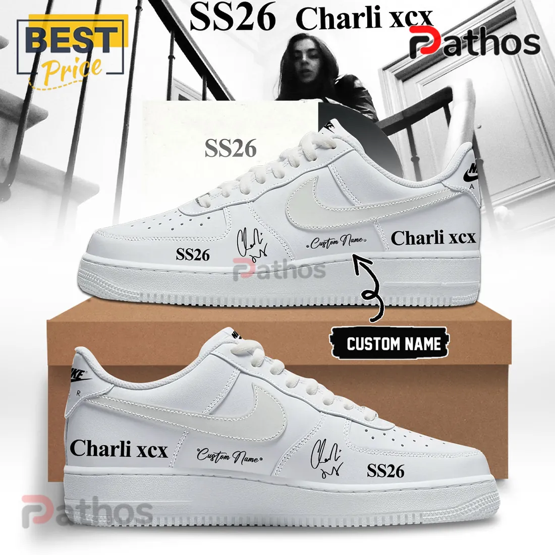 Charli XCX SS26 Personalized Signature Air Force 1 Sneakers Charli XCX SS26 Personalized Signature Air Force 1 Sneakers