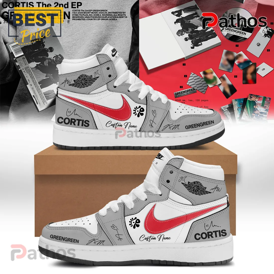 CORTIS GREENGREEN K-Pop Signature Air Jordan 1 High-Top Sneakers CORTIS GREENGREEN K-Pop Signature Air Jordan 1 High-Top Sneakers