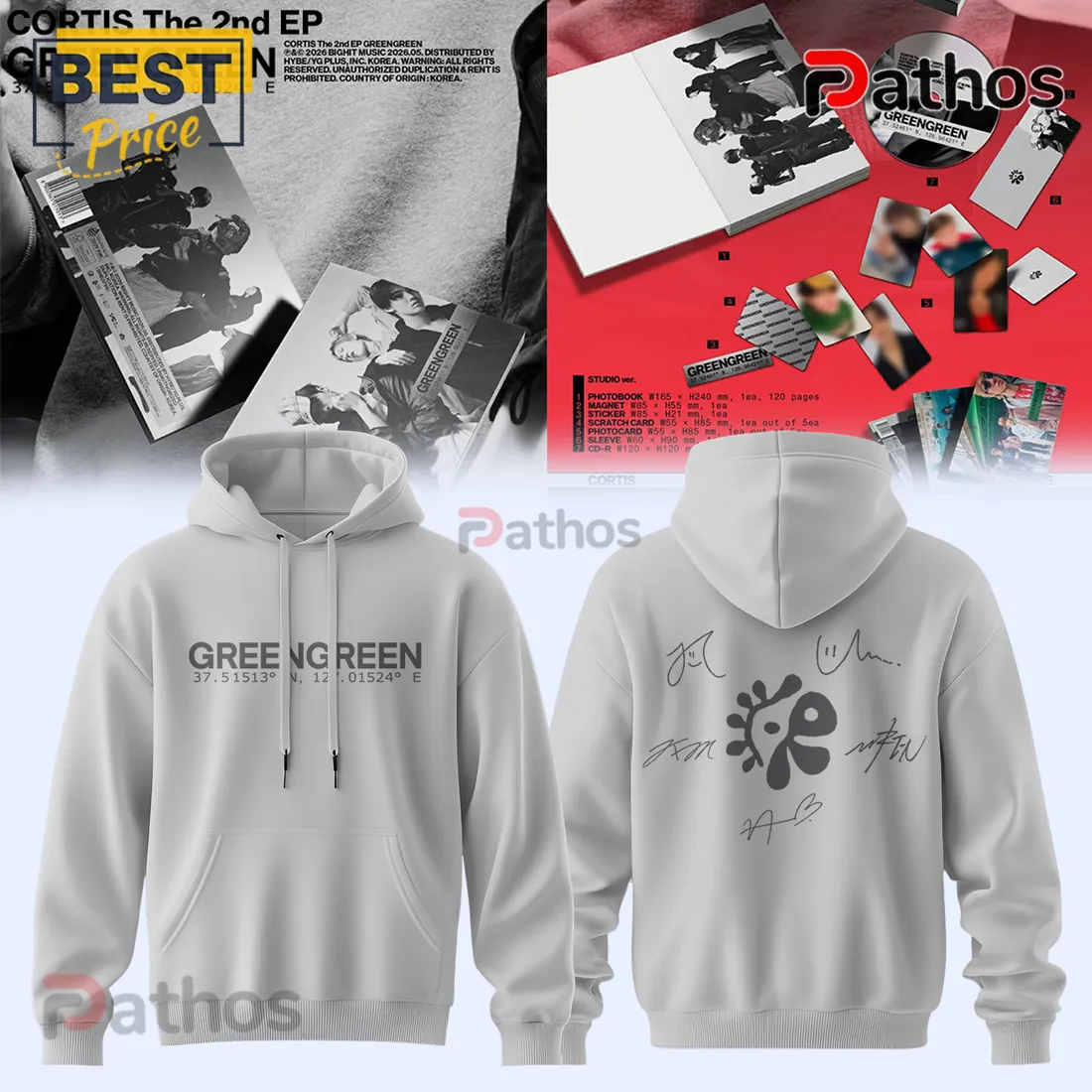 CORTIS GREENGREEN The 2nd EP Limited Edition Signature Hoodie CORTIS GREENGREEN The 2nd EP Limited Edition Signature Hoodie