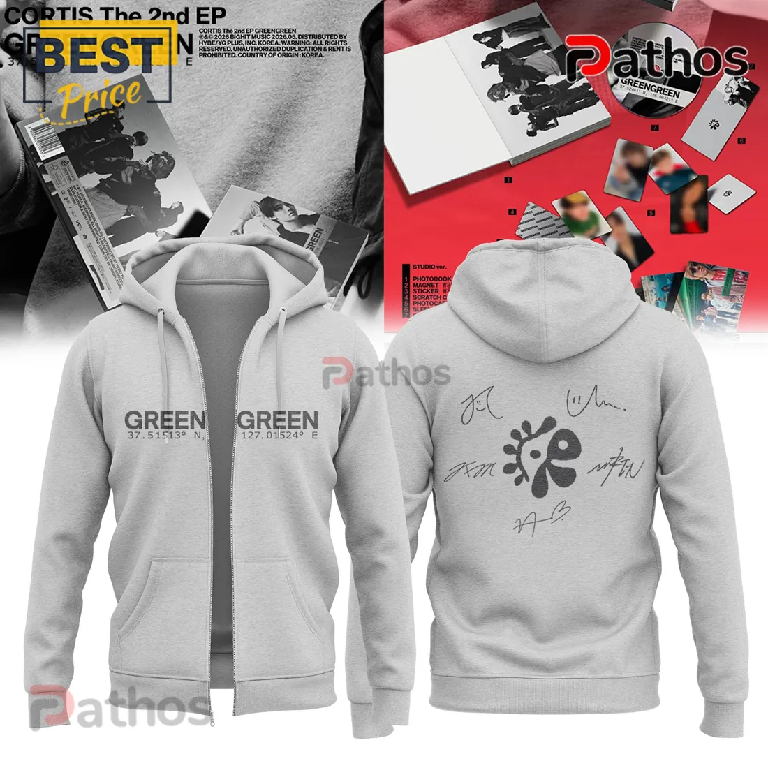 CORTIS GREENGREEN The 2nd EP Limited Edition Signature Hoodie CORTIS GREENGREEN The 2nd EP Limited Edition Signature Hoodie