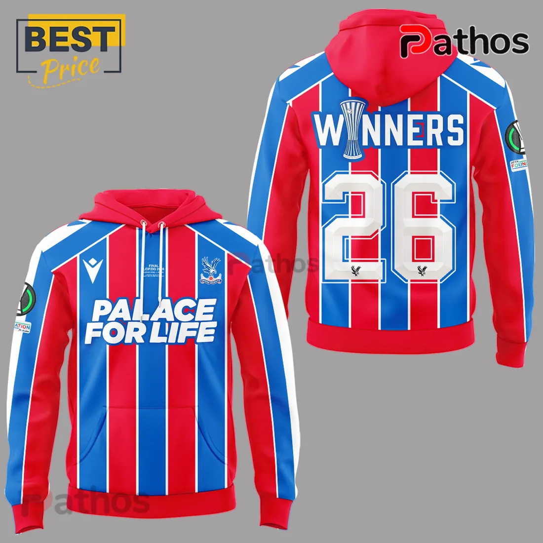 Crystal Palace FC 2026 UEFA Conference League Winners Hoodie Crystal Palace FC 2026 UEFA Conference League Winners Hoodie