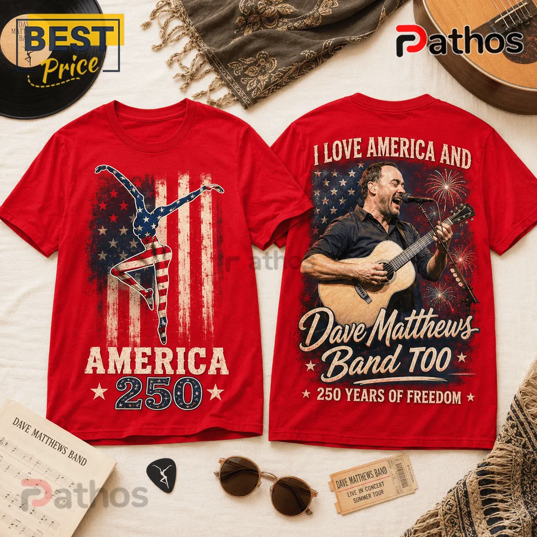 Dave Matthews Band America 250 Years Of Freedom Patriotic T-Shirt Dave Matthews Band America 250 Years Of Freedom Patriotic T-Shirt