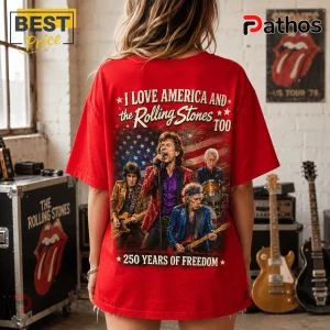 The Rolling Stones America 250 Years Of Freedom Patriotic Red T-Shirt