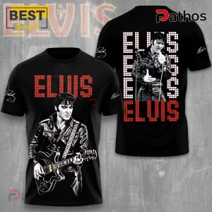 Elvis Presley 3D Graphic Print Rock & Roll Fan Black T-Shirt