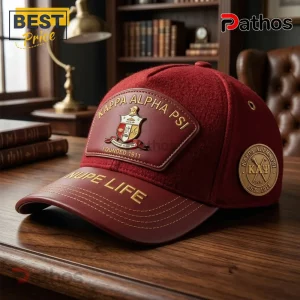 Kappa Alpha Psi Nupe Life Crimson Leather Brim Embroidered Baseball Cap