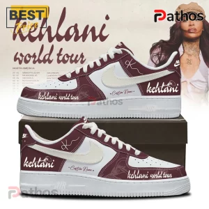 Kehlani World Tour 2026 Burgundy Custom Air Force 1 Sneakers
