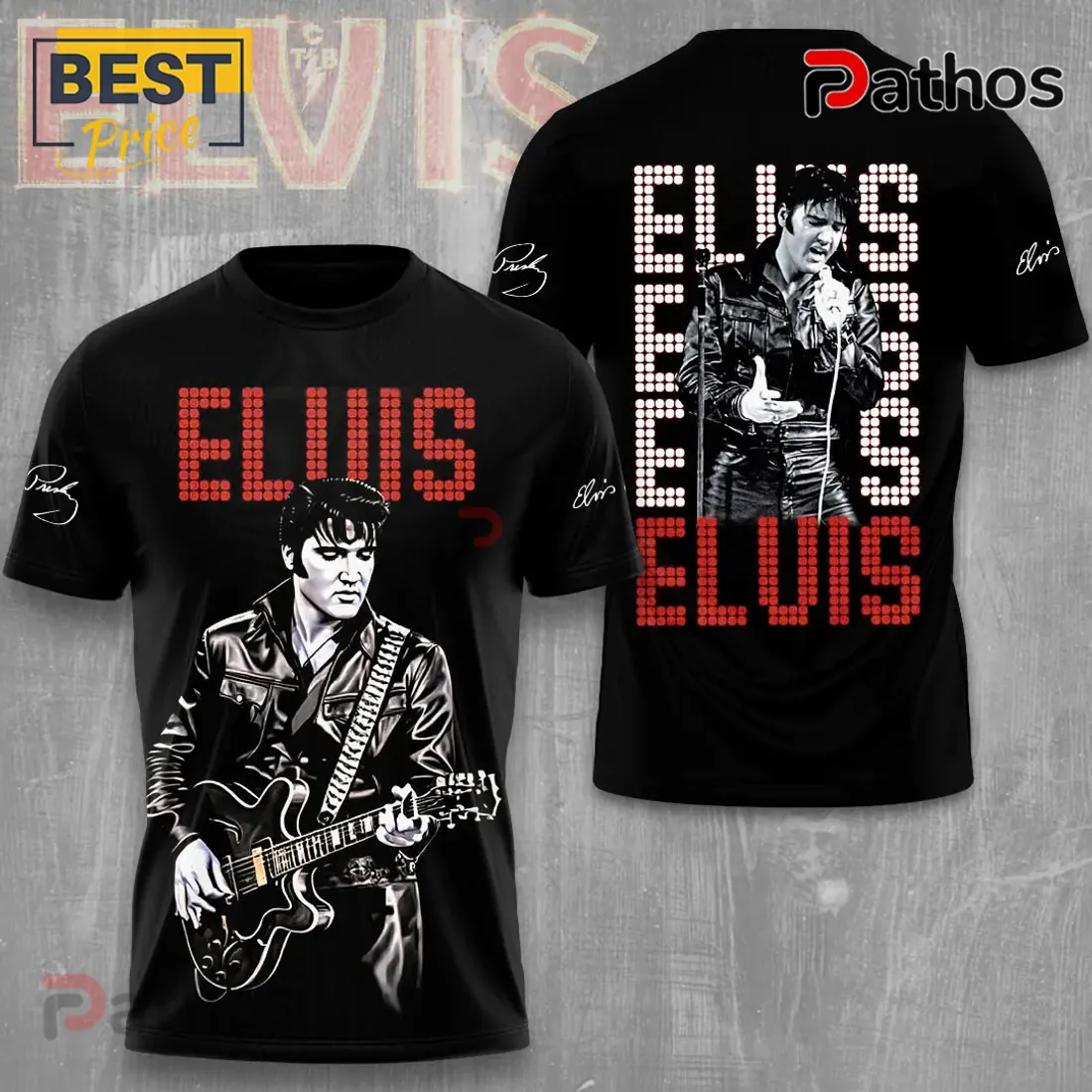 Elvis Presley 3D Graphic Print Rock & Roll Fan Black T-Shirt Elvis Presley 3D Graphic Print Rock & Roll Fan Black T-Shirt