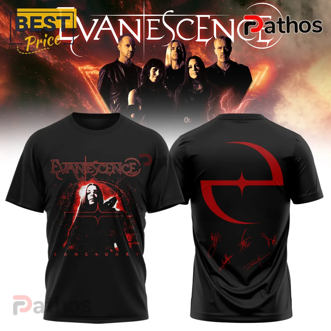 Evanescence 2026 World Tour Signature Black T-Shirt Evanescence 2026 World Tour Signature Black T-Shirt