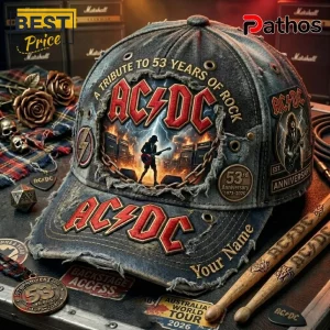 AC/DC 53rd Anniversary Distressed Baseball Cap