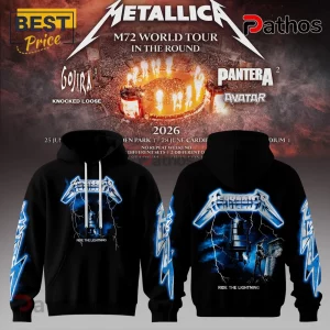 Metallica M72 World Tour 2026 Ride The Lightning Album Hoodie