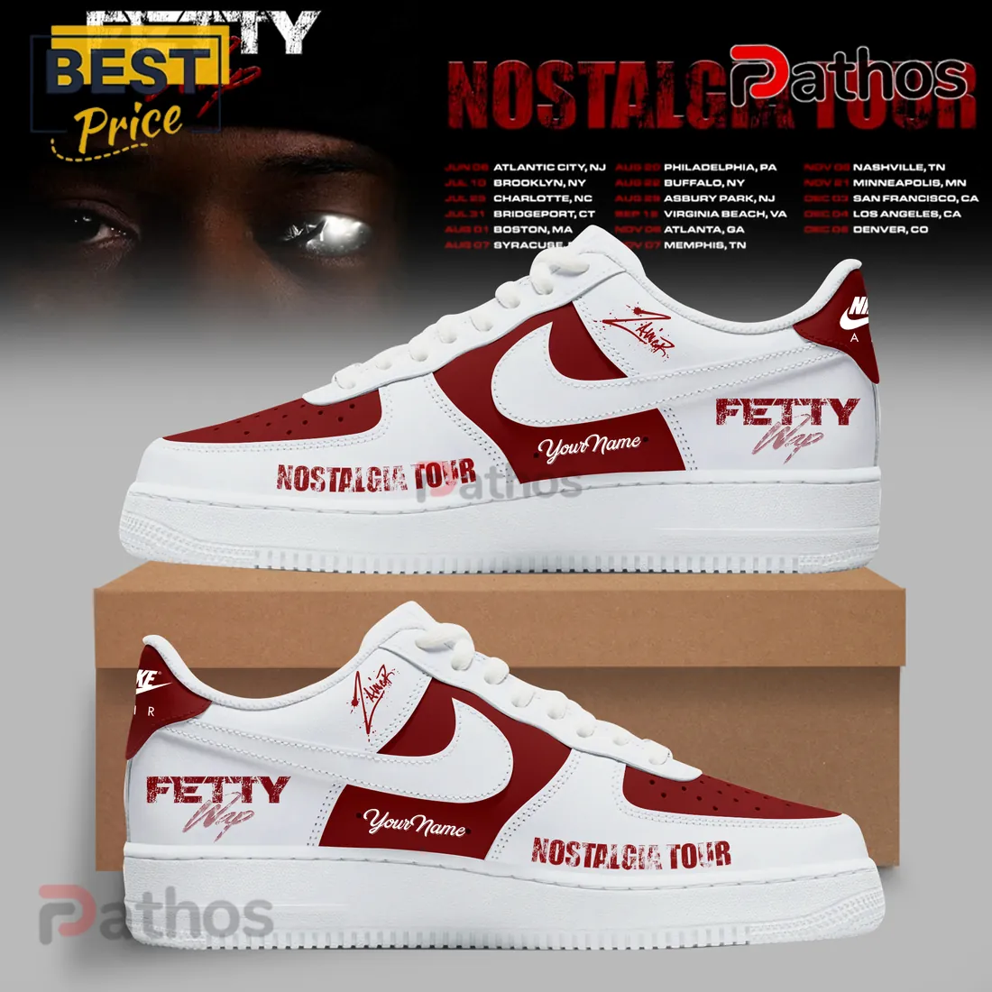 Fetty Wap Nostalgia Tour Custom Air Force 1 Sneakers Fetty Wap Nostalgia Tour Custom Air Force 1 Sneakers