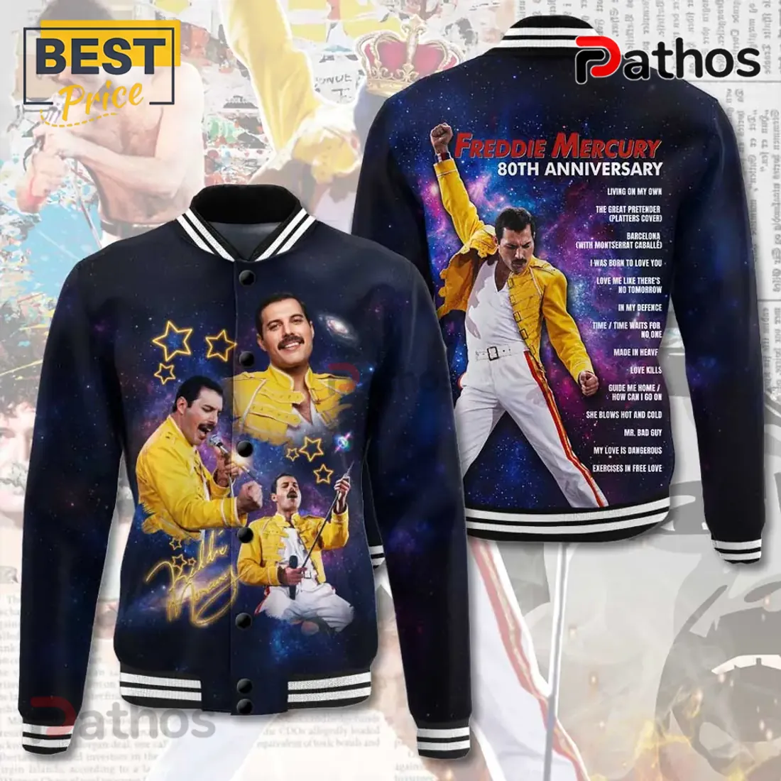 Freddie Mercury 80th Anniversary Varsity Jacket Freddie Mercury 80th Anniversary Varsity Jacket