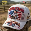 George Strait America 250 Patriotic USA Flag Signature Distressed Baseball Cap