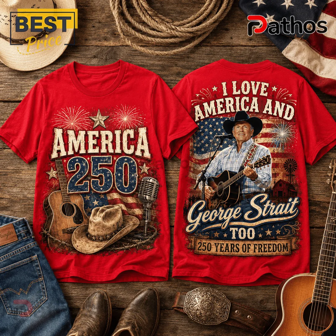 George Strait I Love America And George Strait Too 250 Years Of Freedom T-Shirt George Strait I Love America And George Strait Too 250 Years Of Freedom T-Shirt