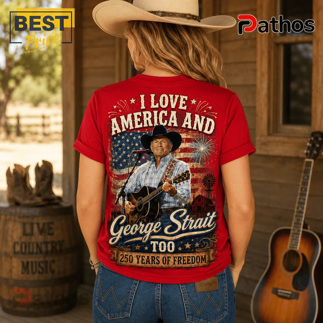 George Strait I Love America And George Strait Too 250 Years Of Freedom T-Shirt George Strait I Love America And George Strait Too 250 Years Of Freedom T-Shirt