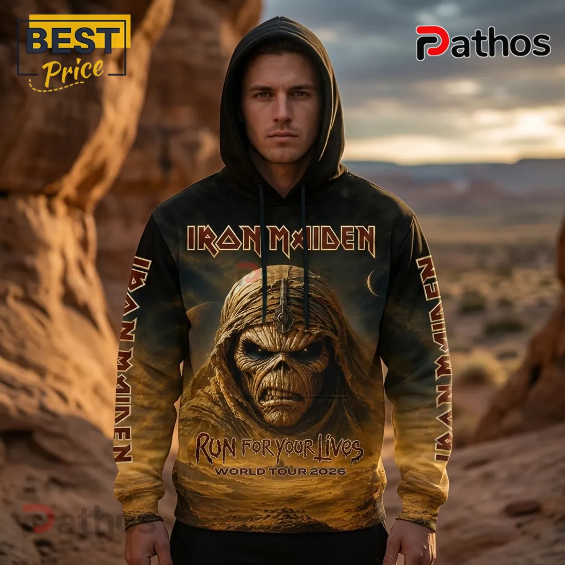 Iron Maiden Run for Your Lives World Tour 2026 Pullover Hoodie Iron Maiden Run for Your Lives World Tour 2026 Pullover Hoodie