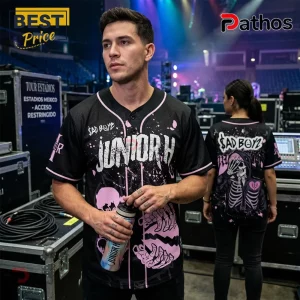 jRMtpiay junior h sad boyz 2027 tour mexico skeleton baseball jersey 04 front view