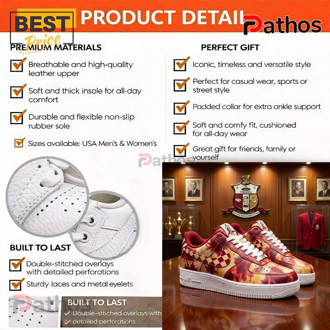 Kappa Alpha Psi Crimson and Cream Nupe Custom Air Force 1 Sneaker Kappa Alpha Psi Crimson and Cream Nupe Custom Air Force 1 Sneaker