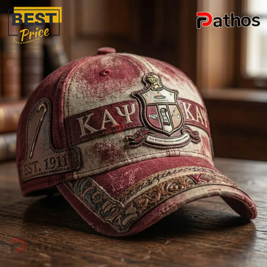 Kappa Alpha Psi Crimson Cream Est 1911 Vintage Distressed Baseball Cap Kappa Alpha Psi Crimson Cream Est 1911 Vintage Distressed Baseball Cap