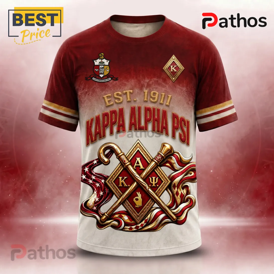 Kappa Alpha Psi Est 1911 Crimson and Cream Fraternity T-Shirt Kappa Alpha Psi Est 1911 Crimson and Cream Fraternity T-Shirt