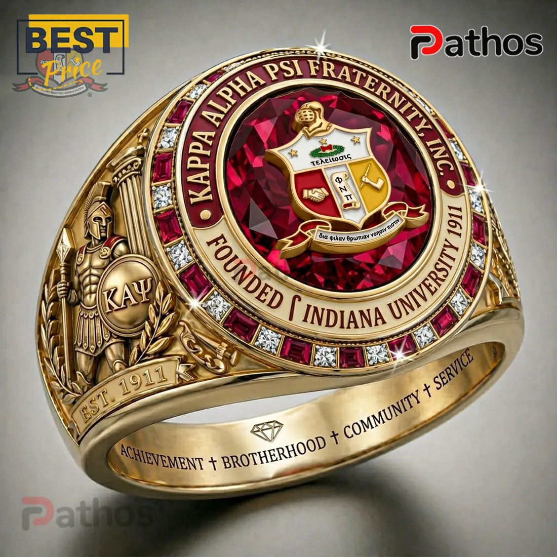 Kappa Alpha Psi Fraternity 1911 Indiana University Gold Signet Ring Kappa Alpha Psi Fraternity 1911 Indiana University Gold Signet Ring