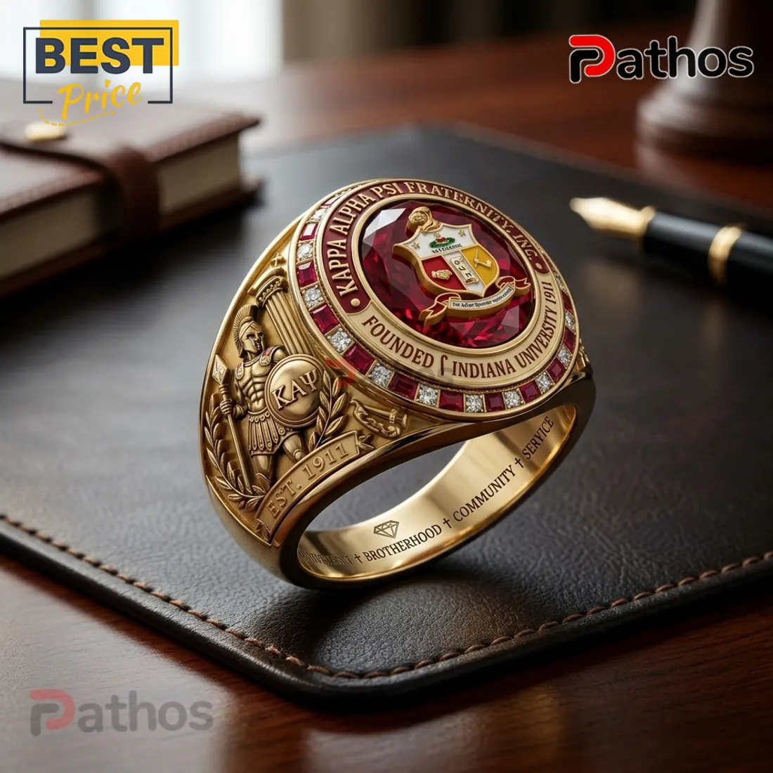 Kappa Alpha Psi Fraternity 1911 Indiana University Gold Signet Ring Kappa Alpha Psi Fraternity 1911 Indiana University Gold Signet Ring