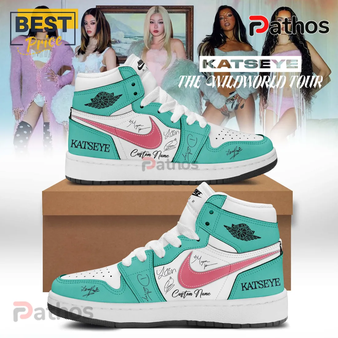KATSEYE The Wildworld Tour Custom Name Air Jordan 1 Sneakers KATSEYE The Wildworld Tour Custom Name Air Jordan 1 Sneakers