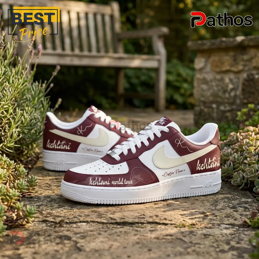 Kehlani World Tour 2026 Burgundy Custom Air Force 1 Sneakers Kehlani World Tour 2026 Burgundy Custom Air Force 1 Sneakers