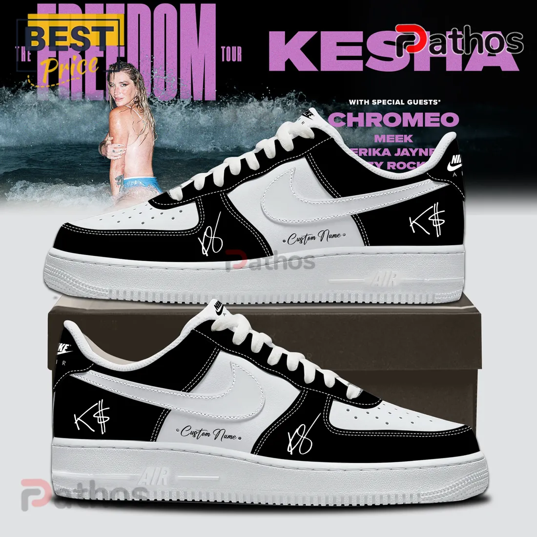 Kesha The Freedom Tour Custom Name Air Force 1 Shoes Kesha The Freedom Tour Custom Name Air Force 1 Shoes