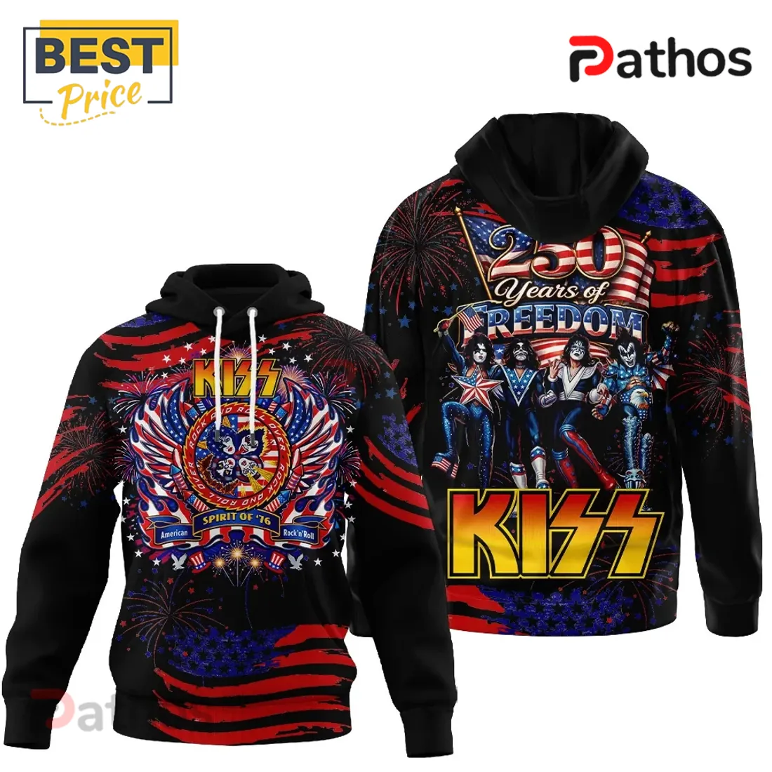 KISS Band 250 Years of Freedom Limited Edition Hoodie KISS Band 250 Years of Freedom Limited Edition Hoodie