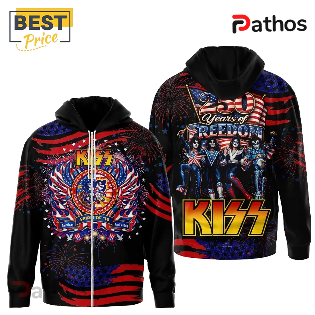 KISS Band 250 Years of Freedom Limited Edition Hoodie KISS Band 250 Years of Freedom Limited Edition Hoodie