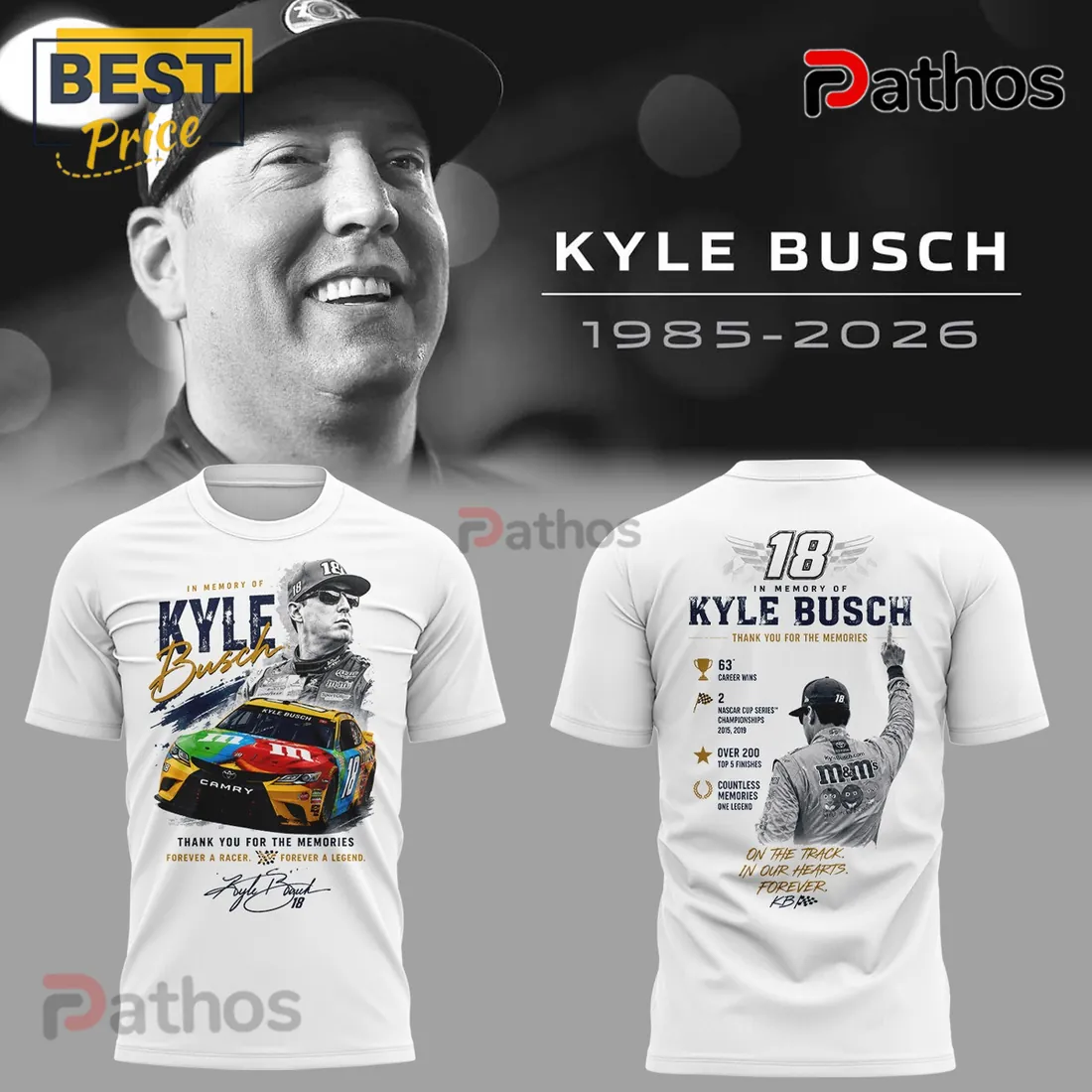 Kyle Busch 1985-2026 Memorial Thank You For The Memories Hoodie Kyle Busch 1985-2026 Memorial Thank You For The Memories Hoodie