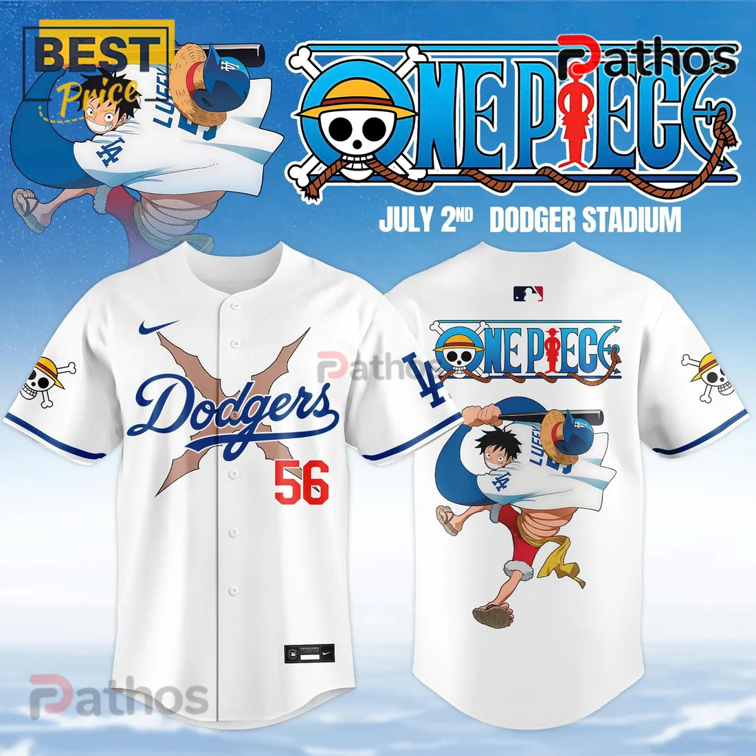 Los Angeles Dodgers x One Piece 2026 Limited Edition Baseball Jersey Los Angeles Dodgers x One Piece 2026 Limited Edition Baseball Jersey