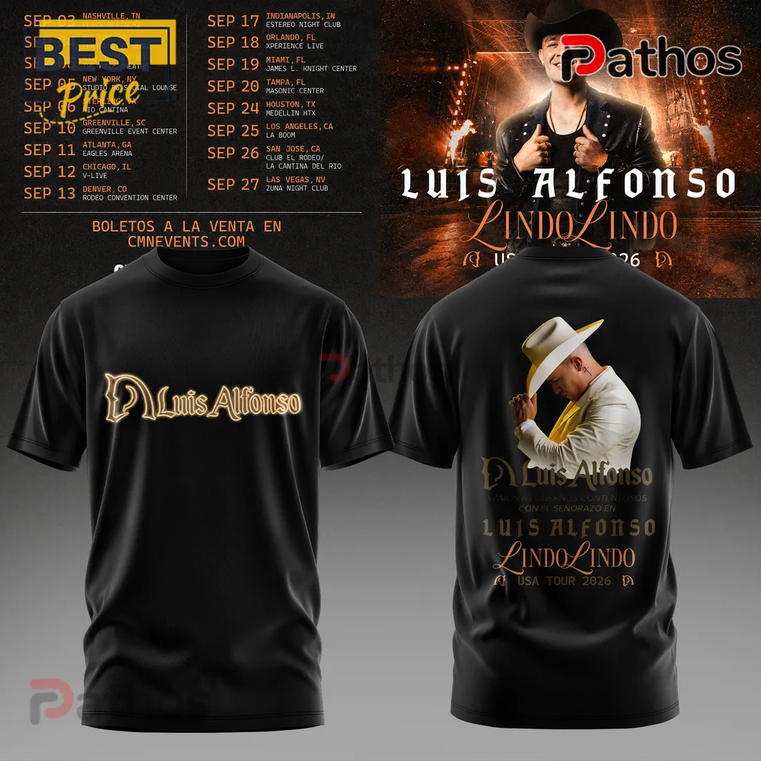 Luis Alfonso Lindo Lindo USA Tour 2026 Black Pullover Hoodie Luis Alfonso Lindo Lindo USA Tour 2026 Black Pullover Hoodie