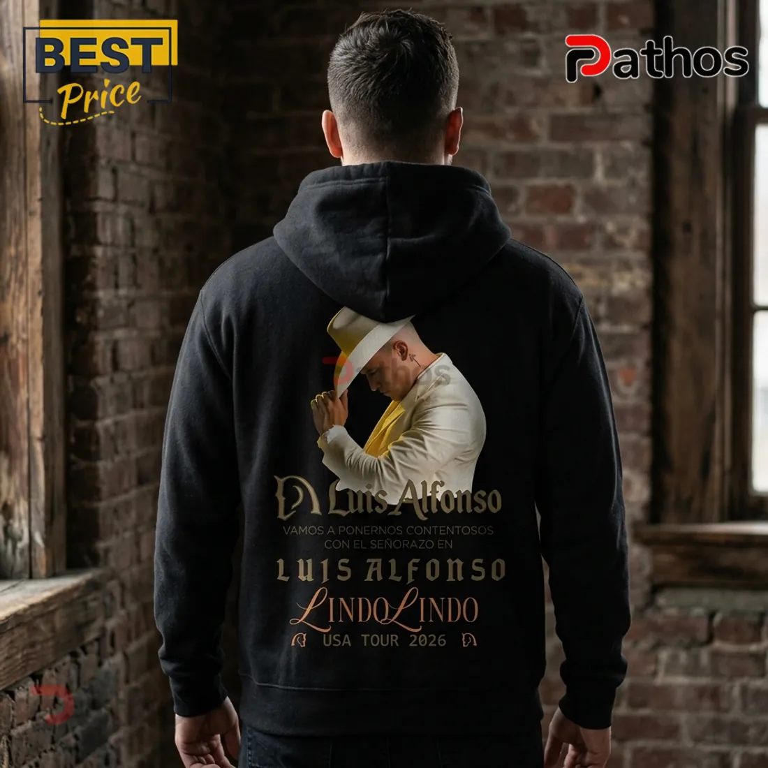 Luis Alfonso Lindo Lindo USA Tour 2026 Black Pullover Hoodie Luis Alfonso Lindo Lindo USA Tour 2026 Black Pullover Hoodie