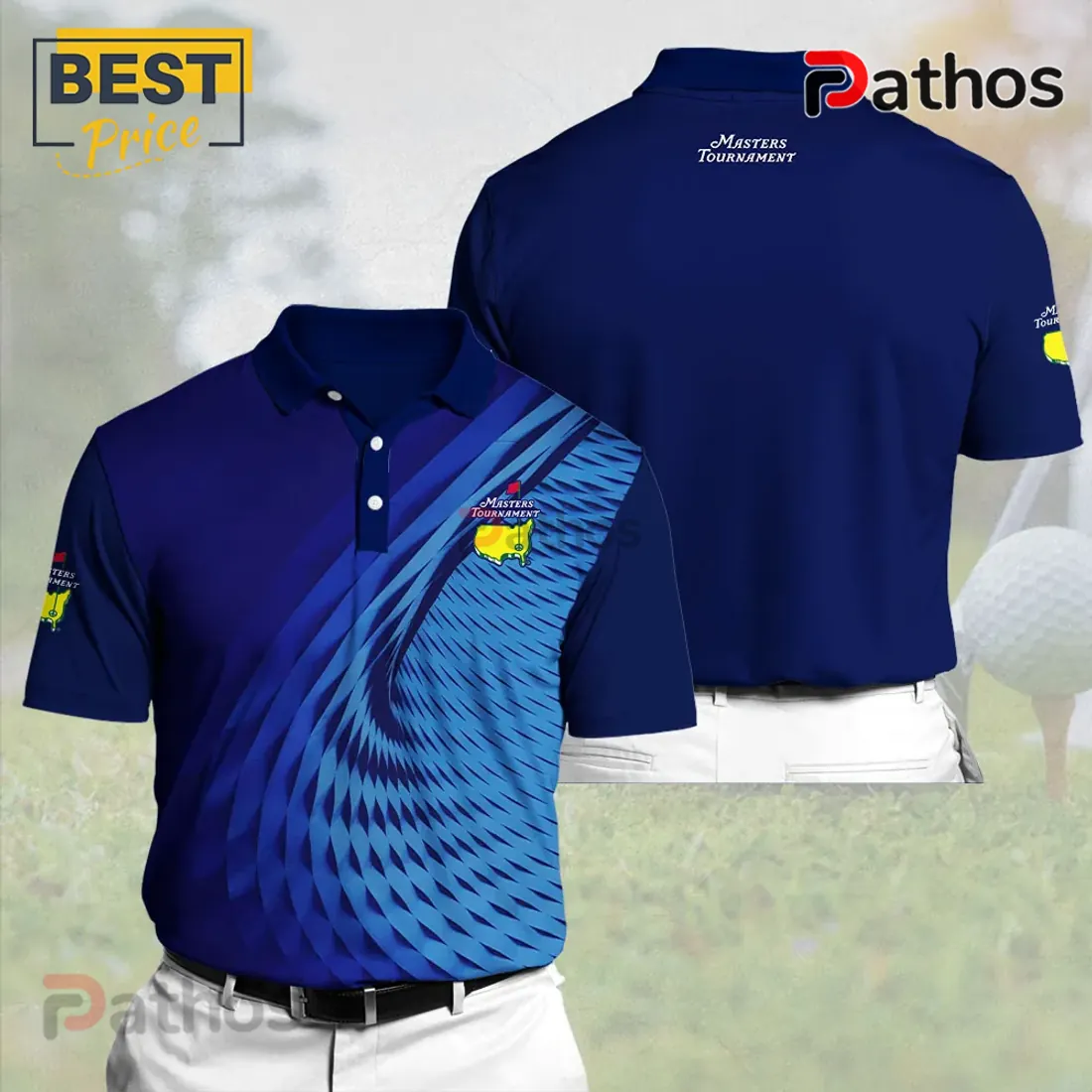 Masters Golf Tournament Blue Abstract Swirl Polo Shirt Masters Golf Tournament Blue Abstract Swirl Polo Shirt