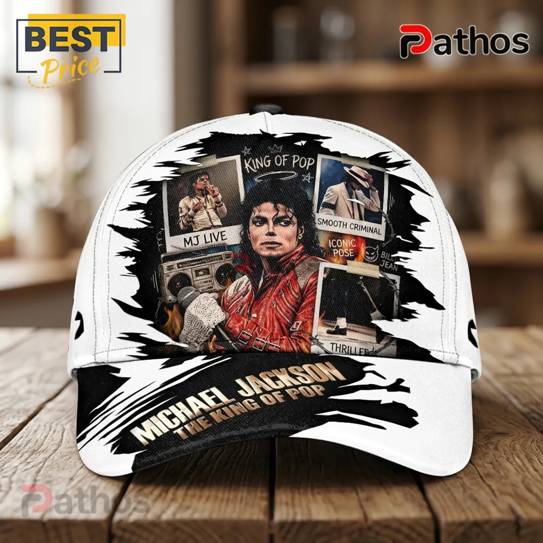 Michael Jackson King of Pop Iconic Collage Tribute Baseball Cap Michael Jackson King of Pop Iconic Collage Tribute Baseball Cap