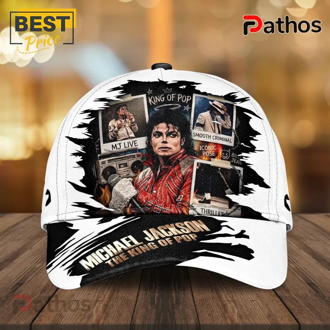 Michael Jackson King of Pop Iconic Collage Tribute Baseball Cap Michael Jackson King of Pop Iconic Collage Tribute Baseball Cap
