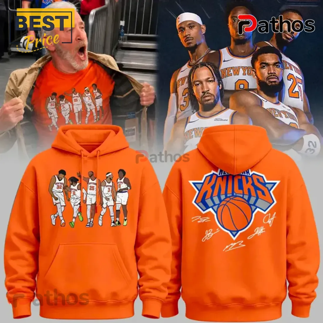New York Knicks Orange Player Signature Pullover Hoodie 2026 New York Knicks Orange Player Signature Pullover Hoodie 2026