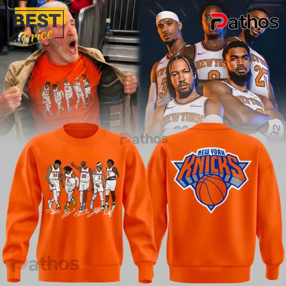 New York Knicks Orange Player Signature Pullover Hoodie 2026 New York Knicks Orange Player Signature Pullover Hoodie 2026
