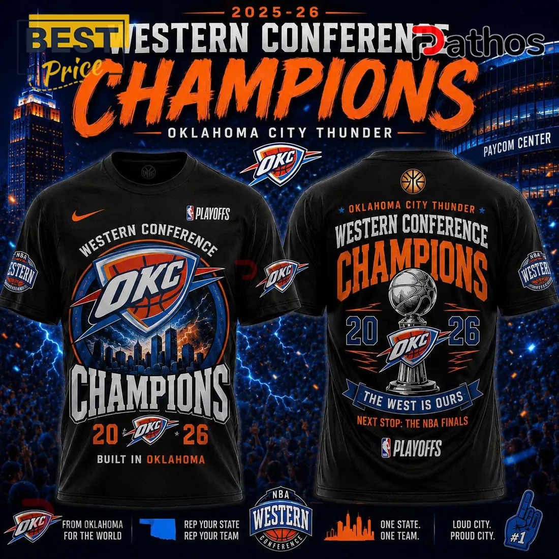 Oklahoma City Thunder 2026 Western Conference Champions T-Shirt Oklahoma City Thunder 2026 Western Conference Champions T-Shirt