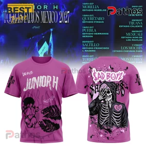 Junior H Sad Boyz 2027 Mexico Tour Pink T-Shirt