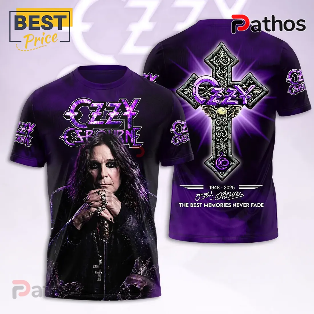 Ozzy Osbourne Prince of Darkness Purple Cross Hoodie Ozzy Osbourne Prince of Darkness Purple Cross Hoodie