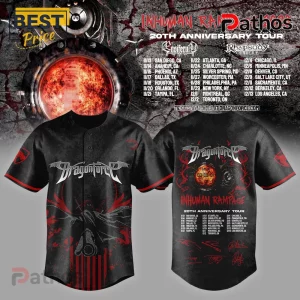 DragonForce Inhuman Rampage 20th Anniversary Tour Baseball Jersey